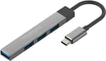 Promate USB-C Hub, 4-in-1 Type-C Sync/Charge Adapter with USB-A Adapter, LITEHUB-4.Grey Computer Accessories "BAE" Charm Bracelet 4