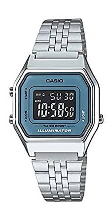 Casio Ladies Mid-Size Silver Digital Retro Watch LA-680WA-2BDF Fashion Casio