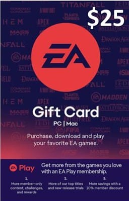 EA Play $25 Gift Card (Instant E-mail Delivery) EA Play EA Play $25 Gift Card (Instant E-mail Delivery)