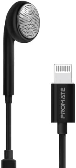 Promate Earbuds with Lightning Connector, Ergonomic In-Ear Apple MFi Certified Mono Earphone with Mic, Noise Isolation, Call Function and In-Line Volume Control for iPhone 13/13 Pro Max, Beat-LT Black Electronics "BAE" Charm Bracelet