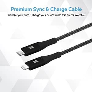 Promate USB Type-C™ to Lightning Cable, Heavy Duty Nylon Braided 2.4 Accessories Mobiles 3