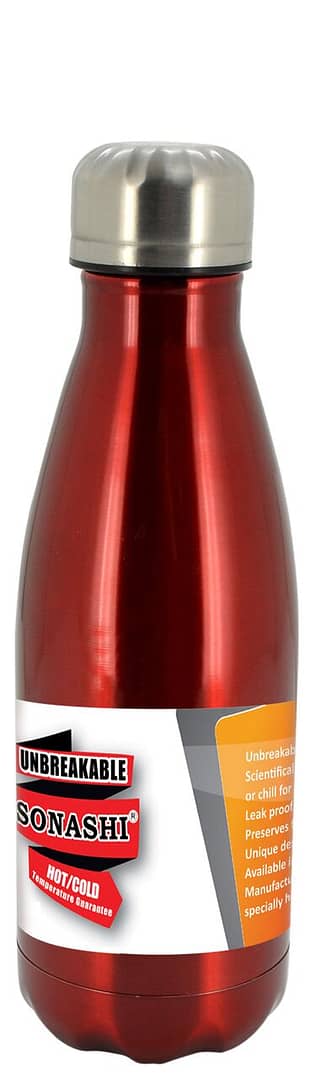Sonashi 0.5 Ltr Vacuum Flask Bottle Hot & Cold Red Blue & Silver Color Household Household