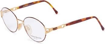 Carolina Herrera Oval Eyeglasses Frame for Unisex Gold Plated / Brown Fashion Carolina Herrera Oval Eyeglasses Frame for Unisex Gold Plated / Brown