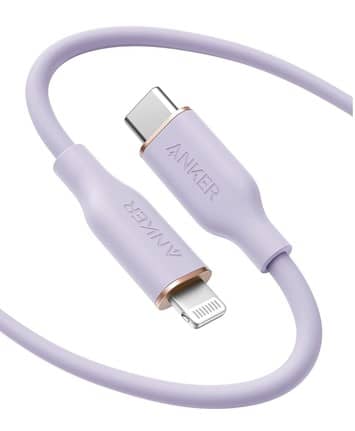 Anker PowerLine III Flow USB-C with Lightning Connector, Purple Electronics "BAE" Charm Bracelet
