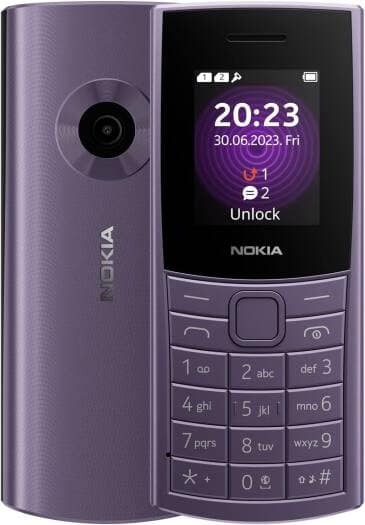 Nokia 110, Purple, 4G Mobiles "BAE" Charm Bracelet