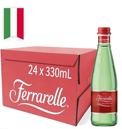 Ferrarelle Natural Sparkling Mineral Water 330ml Glass, Case of 24 Beverages "BAE" Charm Bracelet