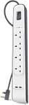 Belkin 4 Way-4 Plug Surge Protection Strip With 2 Meters Cord Length, Heavy Duty Electrical Extension Socket With 2 X 2.4 A Shared USB Ports, Black&White Electronics "BAE" Charm Bracelet 3