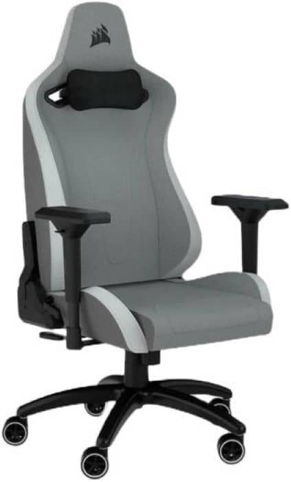 Corsair TC200 Fabric Gaming Chair, Soft Fabric Exterior, Comfortable And Durable, 4D Armrests, Steep Recline, 4 Gas Lift & Height Range Of 120mm, 75mm Dual-Wheel Casters, Grey & White – CF-9010048-WW Gaming & Consoles "BAE" Charm Bracelet 2