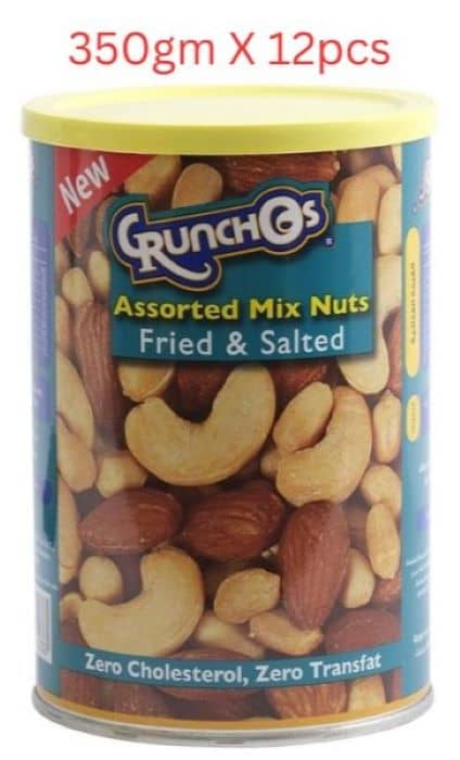 Crunchos Assorted Mix (Regular Mix) 350g – Carton of 12 Packs Dates & Dry Fruits "BAE" Charm Bracelet