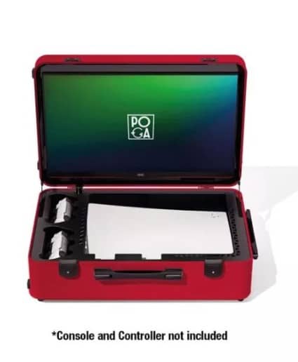 IndiGaming POGA Lux 24-Inch Portable Gaming Monitor Red for PlayStation 5 Consoles "BAE" Charm Bracelet