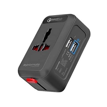 Promate Travel Adapter, Universal All in One Worldwide Travel Adapter Accessories Electronics