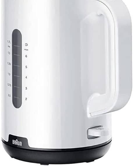 Braun Breakfast1 Water Kettle, 4-Way Protection, Fast boiling system, Easy filling system, 360° Rotating Base, 1-Cup Indication, 1.7 l Capacity, 2200W, Plastic Black – WK 1100 WH Electric Kettles "BAE" Charm Bracelet