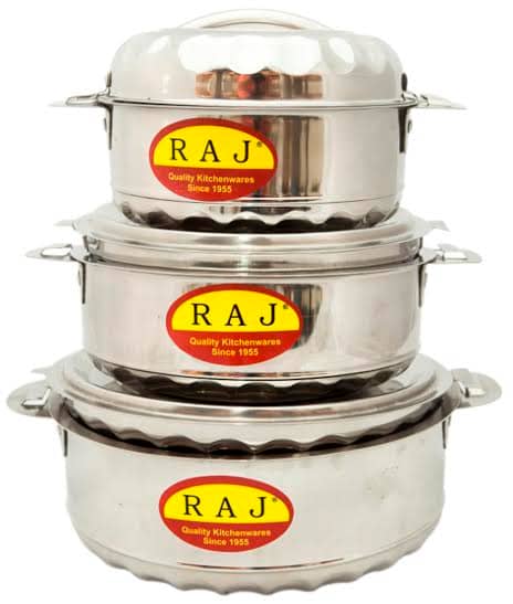 Raj Hot Pot Set of 3 pcs (Size 1/1.5/2.5 ml) Household Household
