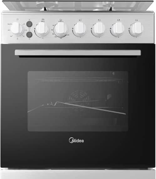 Midea 60X60Cm Freestanding Cooker With Convection Fan, Full Gas Cooking Range With 4 Burners, Automatic Ignition And Full Safety, Double Knob For Grill And Oven Control, EME6060-C Gas & Stove "BAE" Charm Bracelet