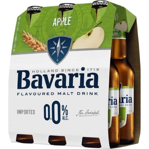 Bavaria Non Alcoholic Drink Apple Bottle 330ml X 6's Pack Beverages "BAE" Charm Bracelet