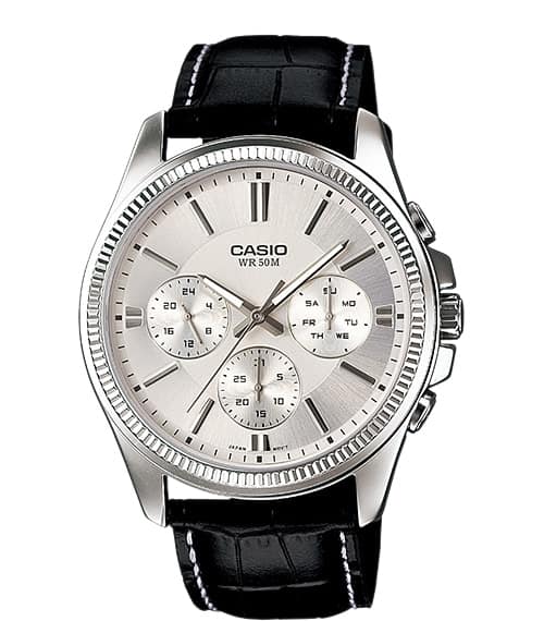 Casio Enticer Analog White Dial Watch for Men MTP-1375L-7A2DF Fashion Casio