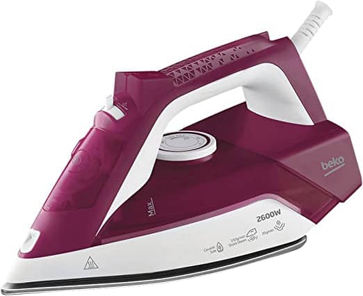 Beko Steam Iron, 2600 W, Ceramic Coated Soleplate With Steam Pools, Auto Shut-Off, Purple – SIM3126R Household "BAE" Charm Bracelet