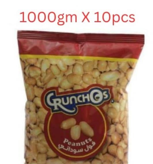 Crunchos Peanuts, 1000g, Carton of 10 Packs Dates & Dry Fruits "BAE" Charm Bracelet
