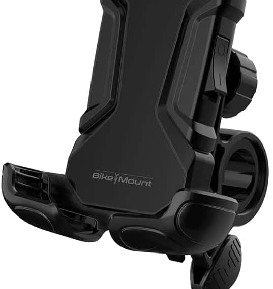 Promate Motorcycle Phone Holder, Adjustable 360 Degree Rotation Bike Phone Mount with Secure Quick-Clamp, Silicone Slip-Proof Grip, Quick Locking System and Reduced Vibration, BikeMount Black Mobile Accessories "BAE" Charm Bracelet
