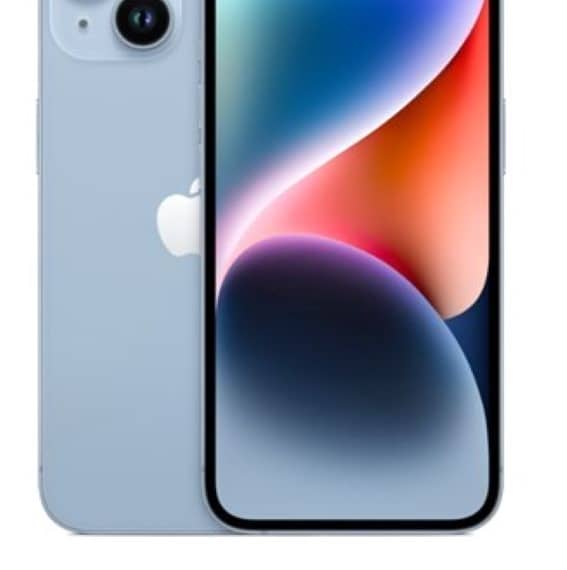 Apple iPhone 14 Plus (USA) 6.7 inch, 128GB, 6GB, Blue with FaceTime Electronics "BAE" Charm Bracelet