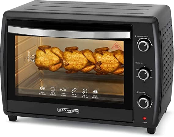 Black+Decker 70Liter Double Glass Multifunction Toaster Oven With Rotisserie For Toasting, Baking, Broiling, Black – TRO70RDG-B5 Household "BAE" Charm Bracelet