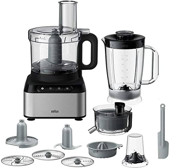 Braun FP3235 Si Pure Ease, 12 In 1 Food Processor, 800W, 2.1L Bowl, Metal Design, Black – FP3235SI Blender & Mixer "BAE" Charm Bracelet