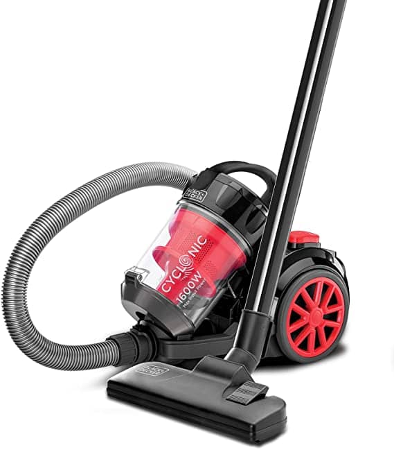 Black+Decker Multi-Cyclonic Bagless Corded Canister Vacuum Cleaner with 6 Stage Filtration, 1600 W Max Power, 2.5 L, 20 kPa Suction Power, Red – VM1680-B5 Household "BAE" Charm Bracelet 3