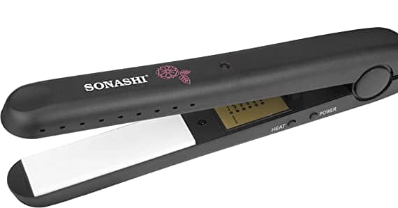 Sonashi SHS-2017 Hair Straightener w/ White Ceramic Plate, (SHS-2017) Household "BAE" Charm Bracelet