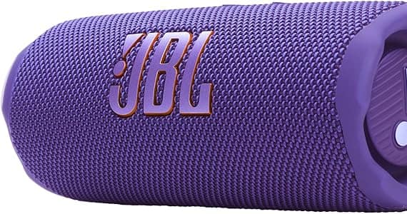 JBL Flip 7, Portable Waterproof Speaker, Purple Bluetooth Speakers "BAE" Charm Bracelet