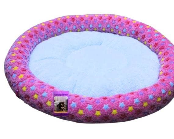 Coco Kindi Pink Star Pattern Washable Pizza Fur Bed – For Dog & Cat -Size – 4 – 80 X 80 X 13Cm Beds & Cushions "BAE" Charm Bracelet