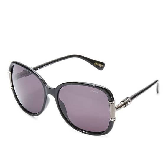 Lanvin Oval Shape Wrap Women’s Sunglasses Black Frame and Lens Color G Fashion fashion