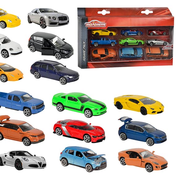 Majorette – Square Pack 9 Cars Die-Cast Free Wheel 1:64 (212053241) Toys Dickie