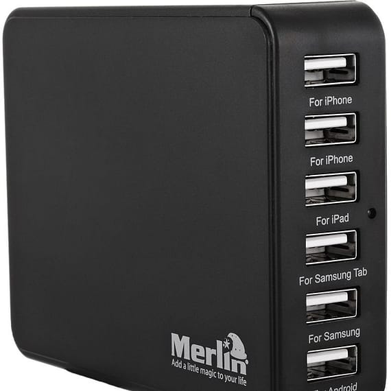 Merlin 6-Port USB Charging Station Adapter Laptops