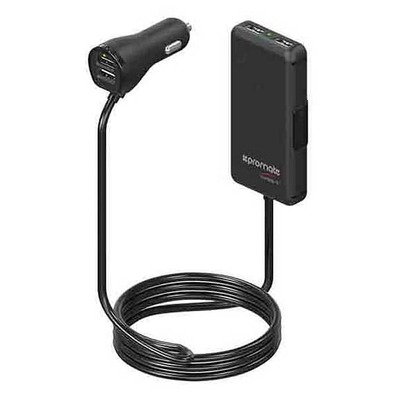 Promate CarHub-4 7.2A Heavy Duty Car Charger for Mobile Phones and Tab Car Accessories Car Accessories