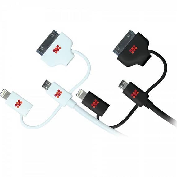 Promate LINKMATE-TRIO Apple MFI Trio-ended Charge and Sync cable for A Accessories Mobiles