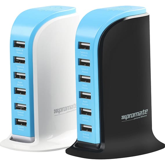 Promate Powerbase 6-Ports AC charging station with 8000 mAh shared out Accessories Mobiles