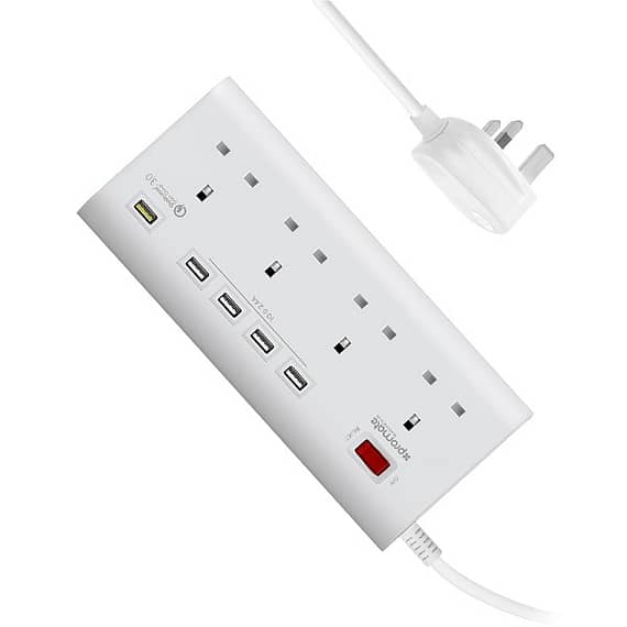 Promate QC3.0 Power Strip, Multiport Charging Station Surge Protector Accessories Electronics