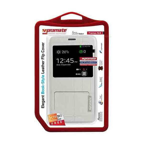 Promate Tama-N4 for Samsung Galaxy Note 4 Elegant Flip Cover with Tran Accessories Mobiles