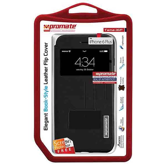 Promate Tema-i6P iphone Case Elegant Book-Style Leather Flip Cover for Accessories Accessories