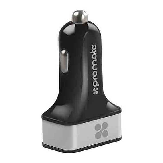 Promate Ternion 7.2 A Premium Aluminum 3 Port USB Car Charger for Smar Car Accessories Car Accessories