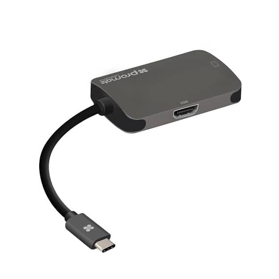 Promate USB Type-C™ Hub, High-Quality USB-C™ to 1080p VGA and HDMI Adapter Laptop Accessories