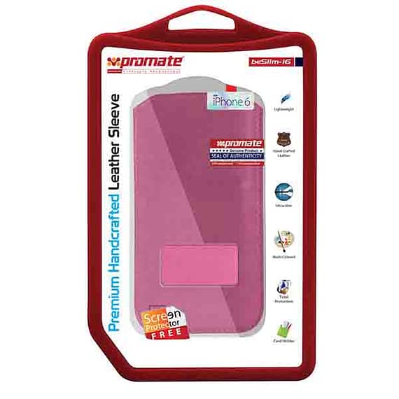 Promate beSlim iphone Case Premium Handcrafted Leather Sleeve Case for Accessories Accessories