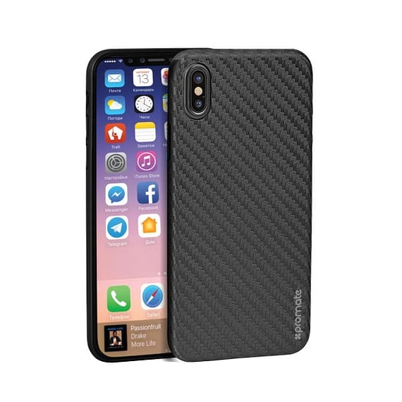 Promate iPhone X Cover (CARBON-X.BLACK) Accessories Mobiles