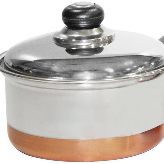 Raj Copper Sauce Pan with Lid, Silver (GCBSP4) Cookware Household