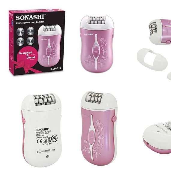 Sonashi Rechargeable Lady Epilator Blue & Pink Beauty & Lifestyle Household