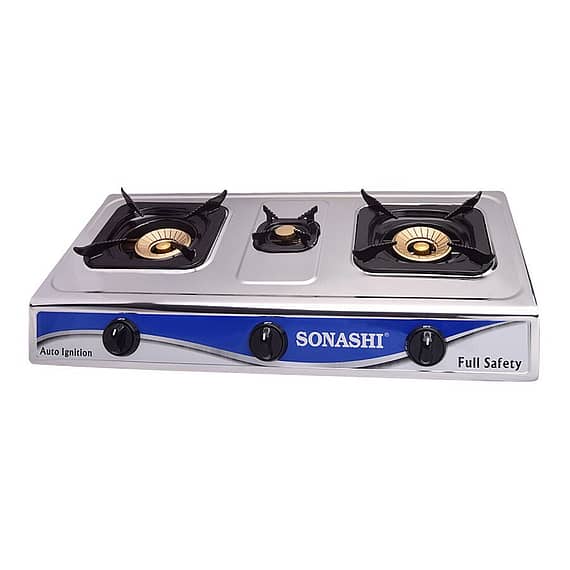 Sonashi Three Gas Burner Full Safety Glass Floral (SGB-320GFFD) Household Household
