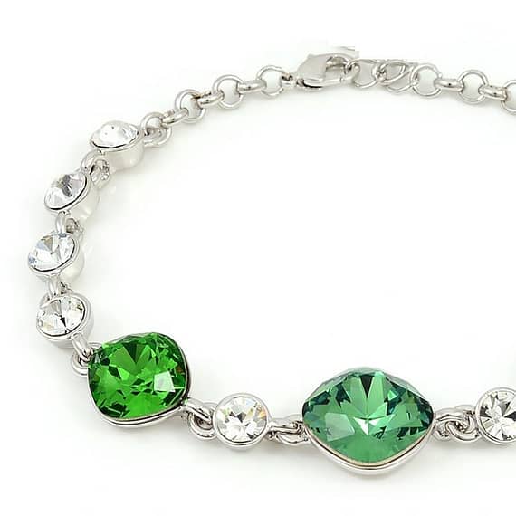 Swarovski Elements 18K White Gold Plated Green Bracelets For Her SWR-1 Fashion fashion