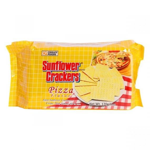 Croley Foods Sunflower Crackers Pizza Flavor 170g Food Cupboard Croley Foods Sunflower Crackers Pizza Flavor 170g