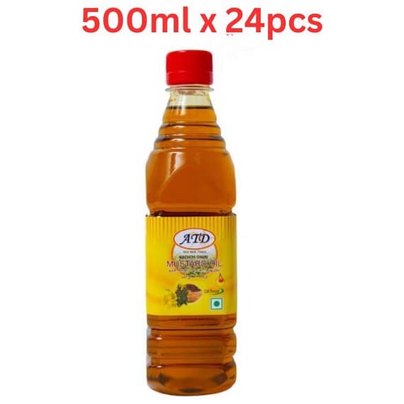 ATD Mustard Oil 500ML Pack of 24 Food Cupboard "BAE" Charm Bracelet