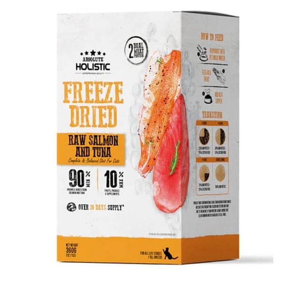 Absolute Holistic Freeze Dried Raw Salmon & Tuna Patty Dry Cat Food – 360G Cat Food "BAE" Charm Bracelet
